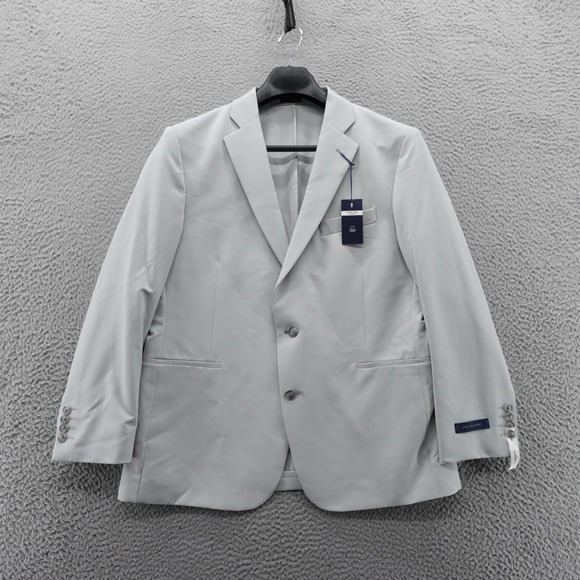 Stafford Mens Smart Tech Classic Fit Gray Wrinkle‎ Recovery Blazer 44 Short NWT